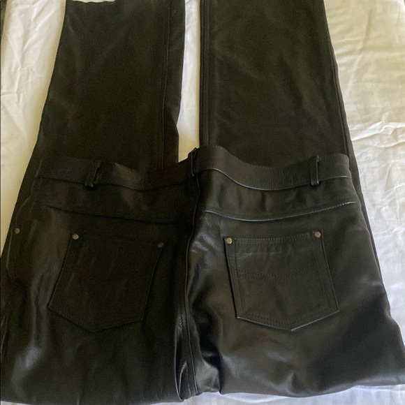 Men's Black Rocker Leather Pants - Picture 12 of 15